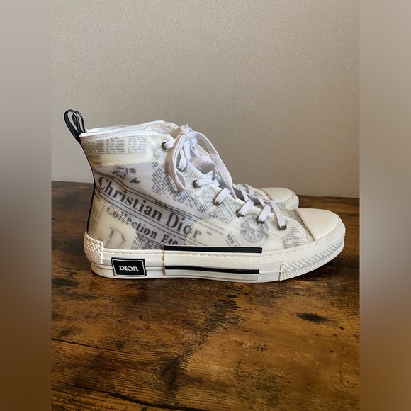 Dior x Daniel Arsham Newspaper Print B23 Hi-Top - Picture 3 of 8